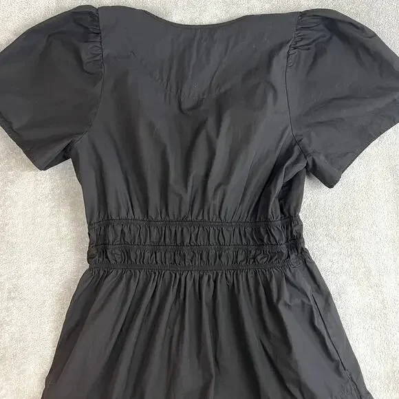 Anthropologie Somerset Mini Dress Womens L Black Tiered Boho Peasant - Picture 7 of 10
